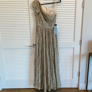 MacDuggal one shoulder leopard print maxi dress